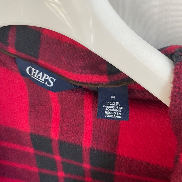 Chaps Ralph Lauren Fleece Plaid Button-Down Shirt With Pockets, Men's Medium - Picture 9 of 10